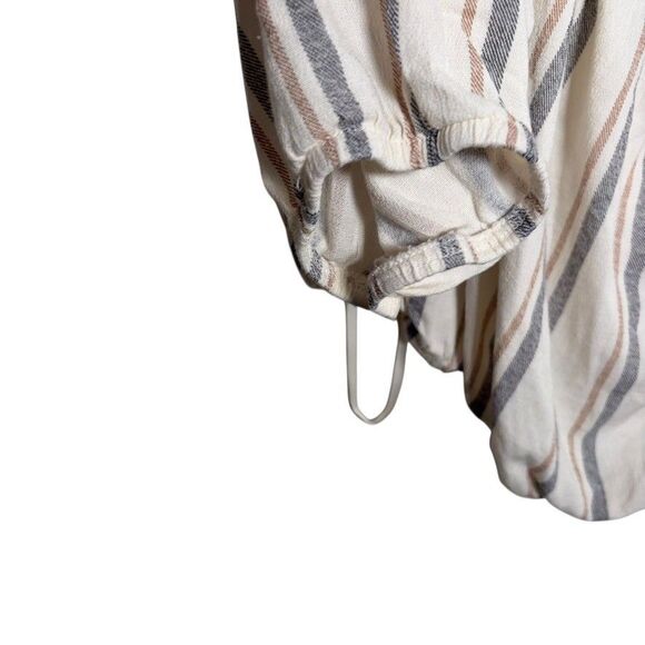 Torrid Blouse Women's 3 Striped Cropped Off The Shoulder Boho Casual Top - Picture 5 of 11